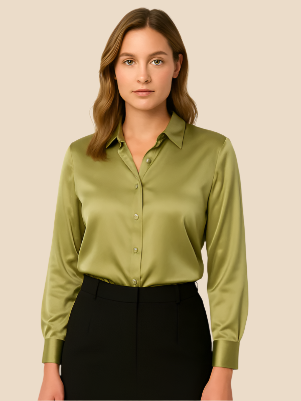 Serena | Women’s Silky Button-Up Blouse