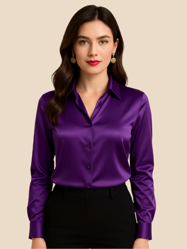 Serena | Women’s Silky Button-Up Blouse
