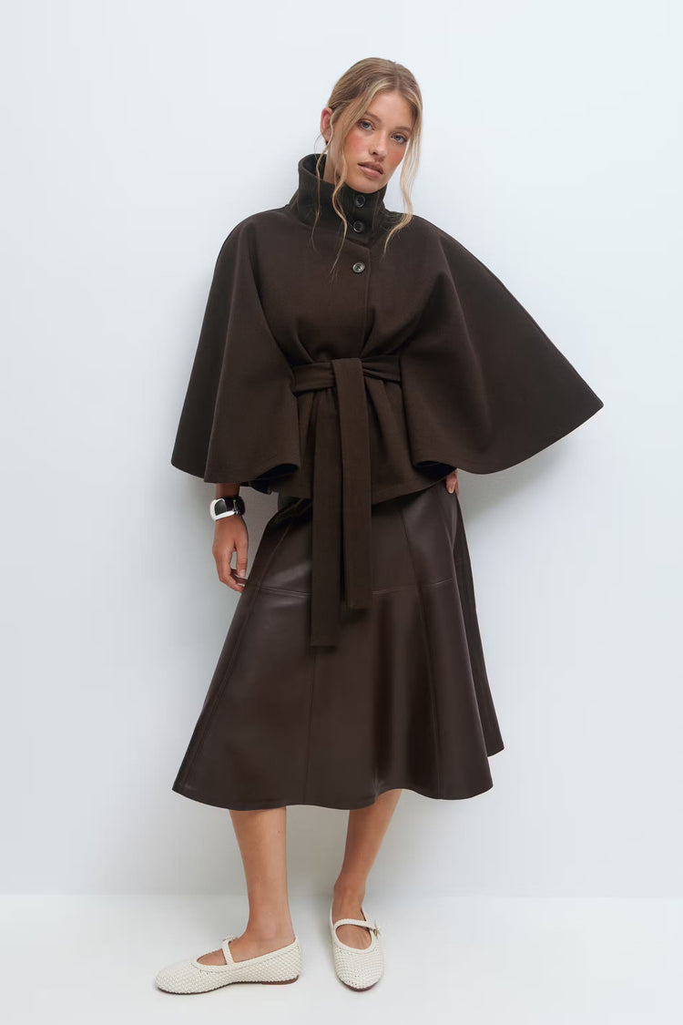 Aurora Wrap | Women’s Belted High-Neck Coat