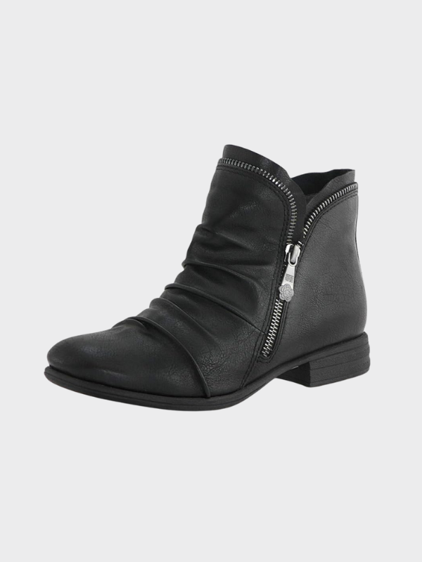 Elara | Women’s Zipped Leather Ankle Boots
