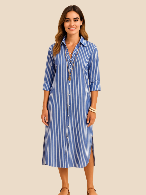 Tarah | Women’s Elegant Striped Shirt Dress