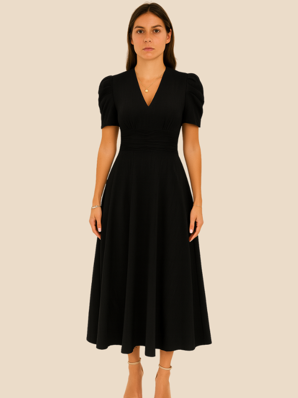 Kamira | V-Neck Midi Dress
