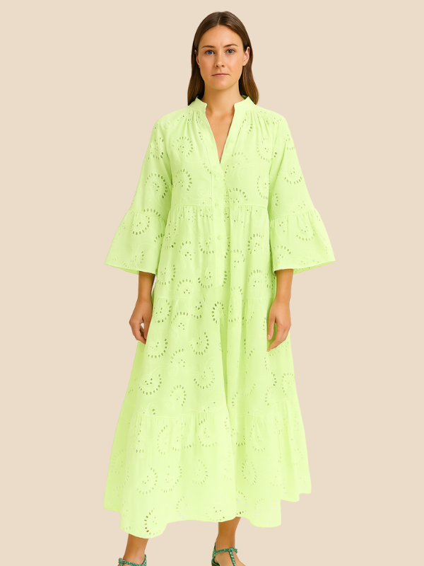Leona | Bohemian Embroidered Cotton Dress