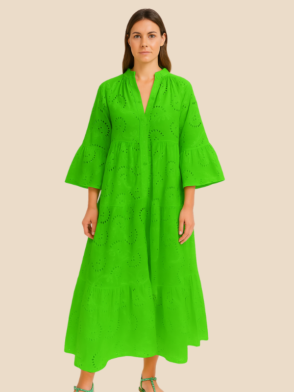 Leona | Bohemian Embroidered Cotton Dress