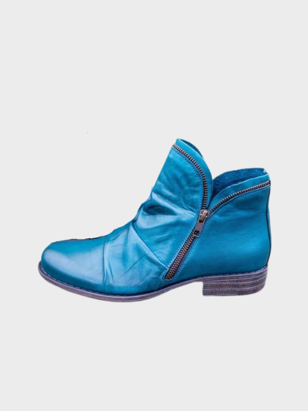 Elara | Women’s Zipped Leather Ankle Boots