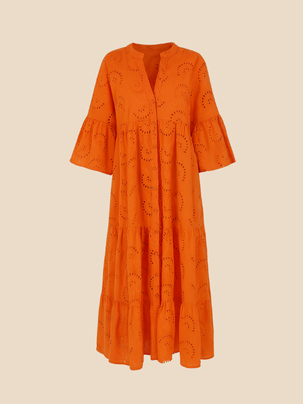 Leona | Bohemian Embroidered Cotton Dress