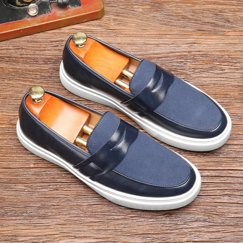 Zarven | Men’s Minimalist Leather & Suede Loafers