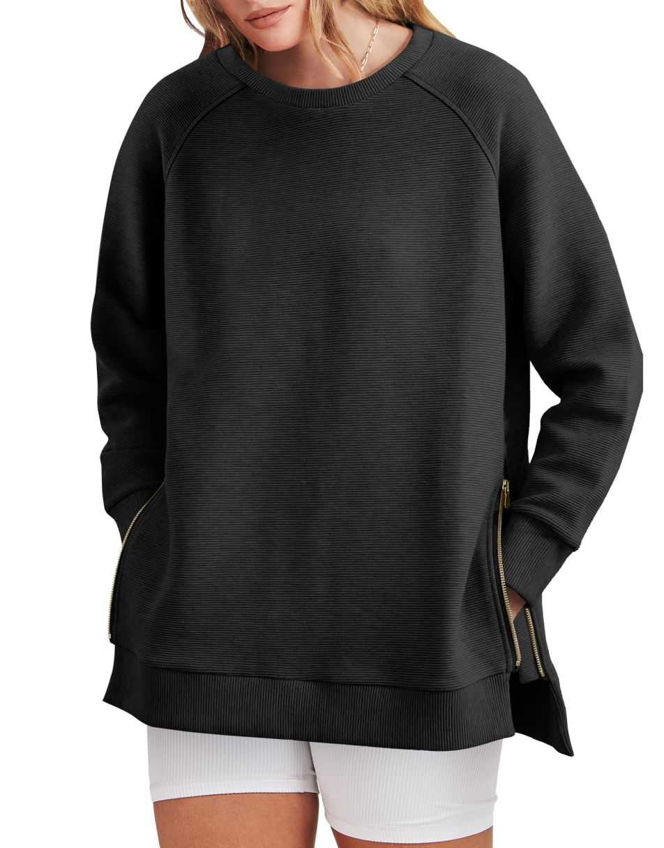 Claudia | Zippered Tunic Sweatshirt