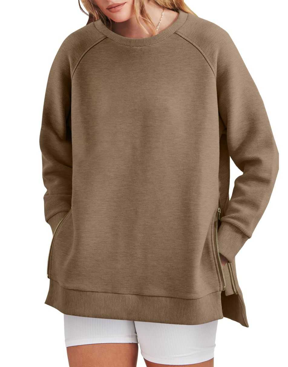 Claudia | Zippered Tunic Sweatshirt