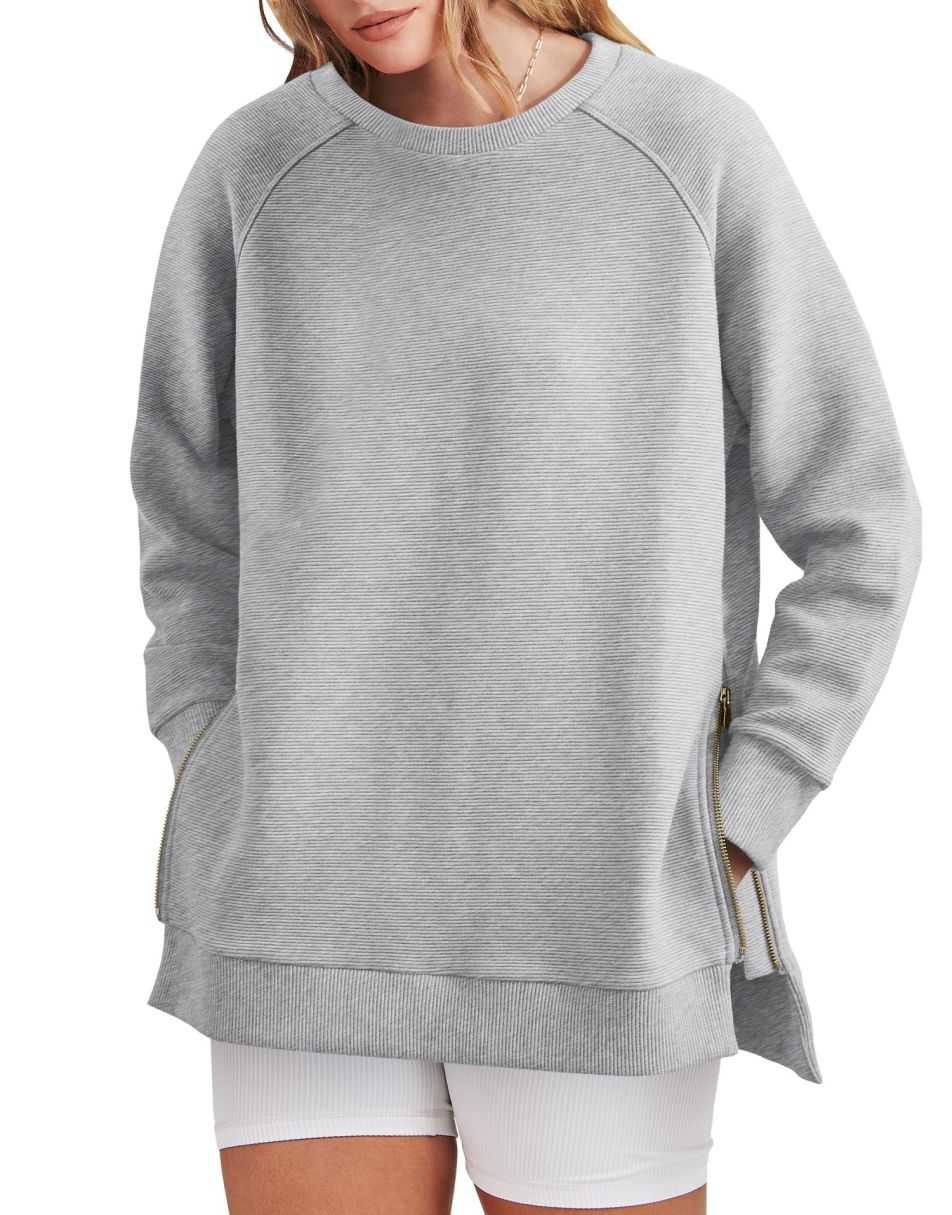 Claudia | Zippered Tunic Sweatshirt
