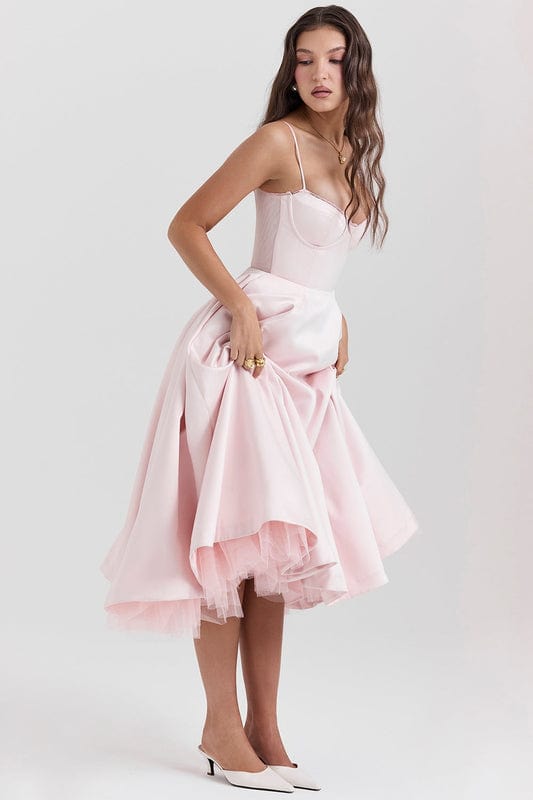 Arlena | Corset-Style Sleeveless Midi Dress
