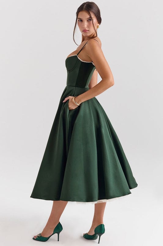 Arlena | Corset-Style Sleeveless Midi Dress