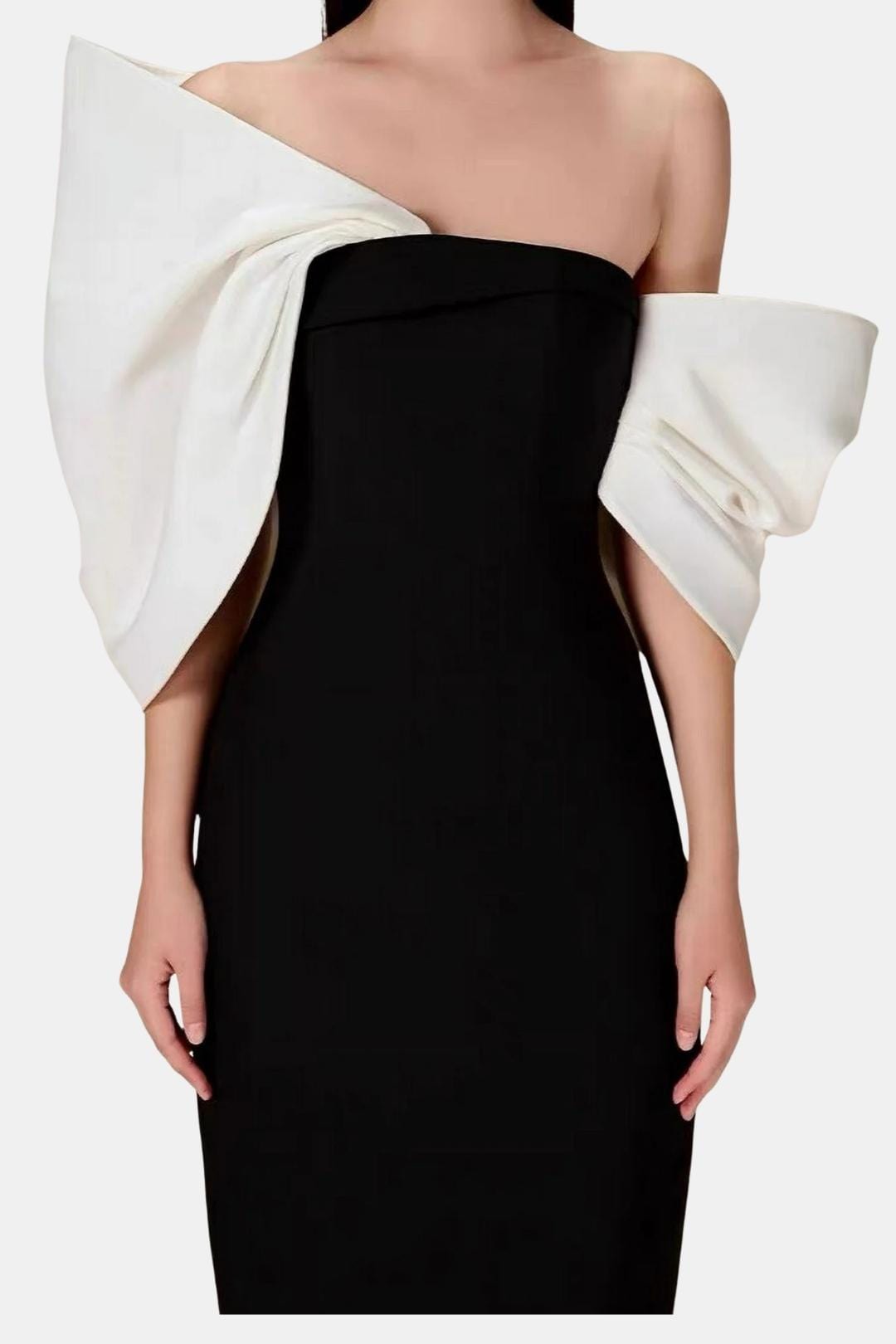 Corvianne | Bowknot Contrast Midi Dress