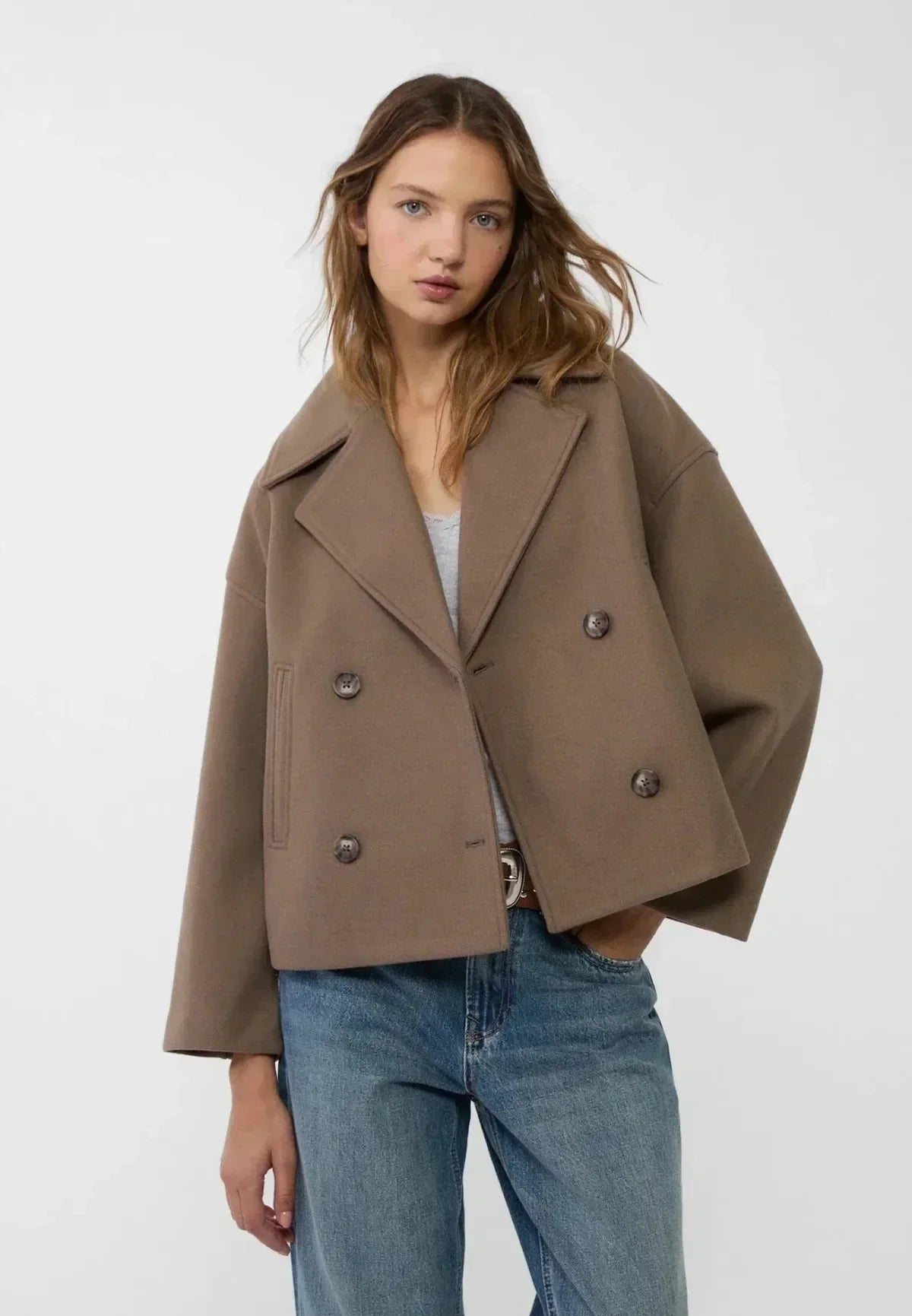 Vionne | Women’s Oversized Double-Breasted Wool-Blend Jacket
