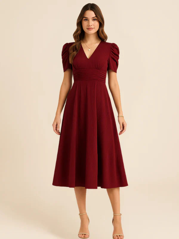 Kamira | V-Neck Midi Dress