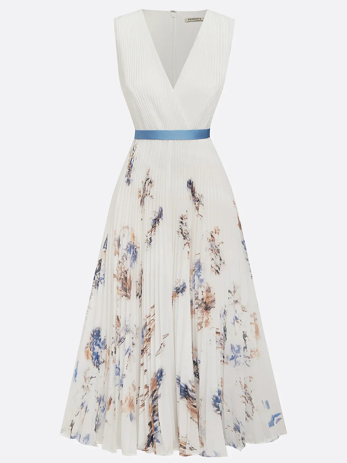 Amara | Women’s Sleeveless Midi Dress with Pleated Skirt