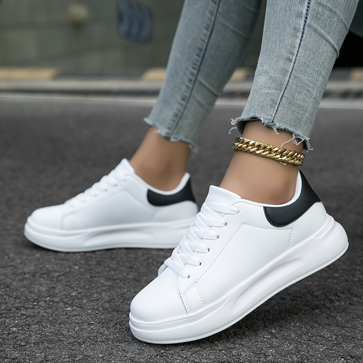 Kaiden | Women’s Classic White Leather Sneakers