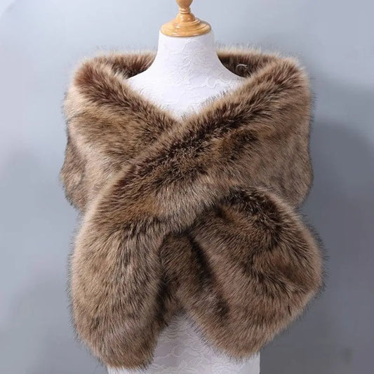 Selvienne | Women’s Premium Faux Mink Fur Shawl