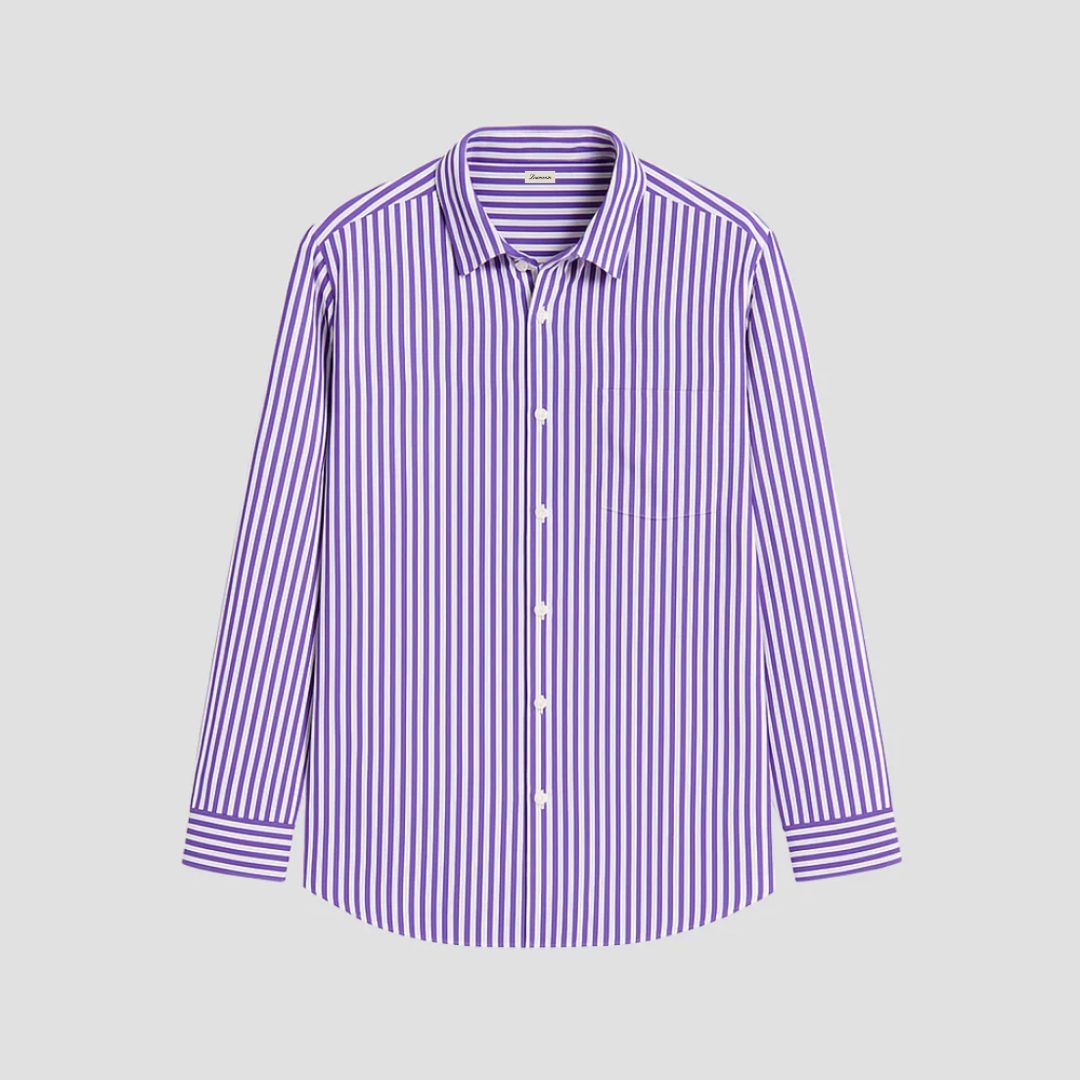 Brinley | Women’s Striped Cotton-Linen Blouse