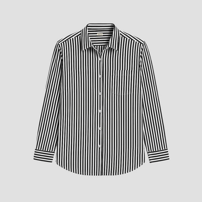 Brinley | Women’s Striped Cotton-Linen Blouse