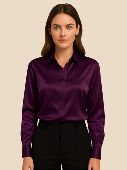 Serena | Women’s Silky Button-Up Blouse