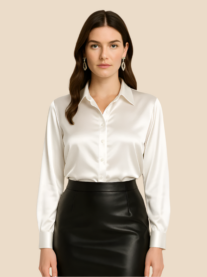 Serena | Women’s Silky Button-Up Blouse