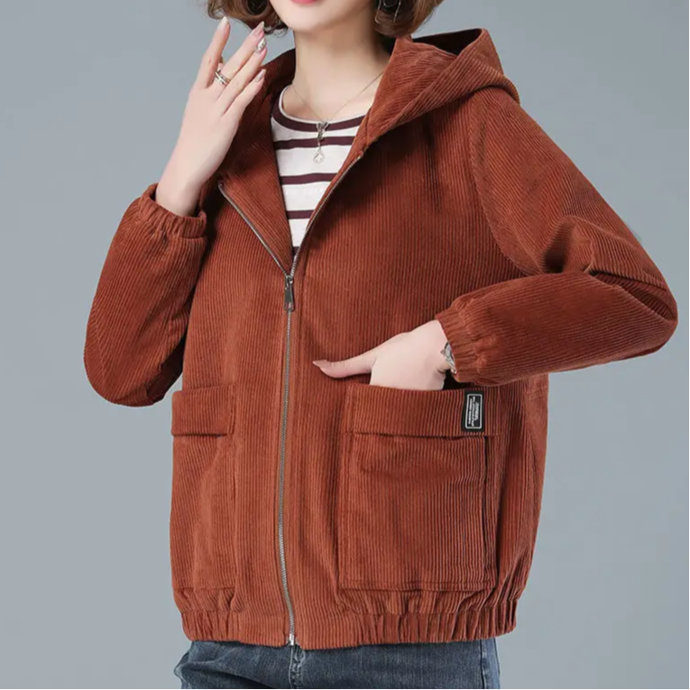 Pavella | Women’s Corduroy Hooded Jacket