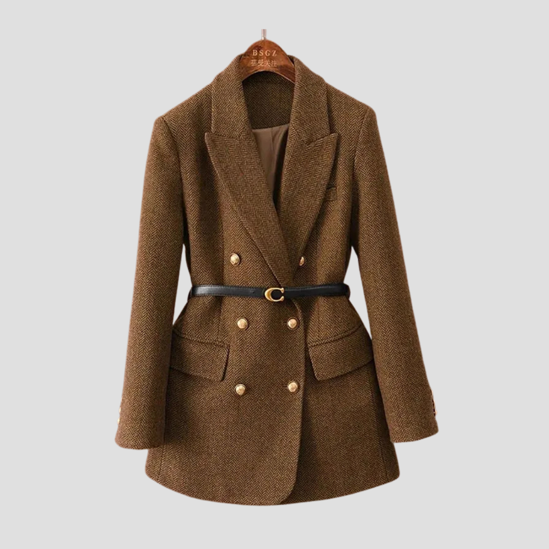 Marivane | Women’s Herringbone Tweed Coat