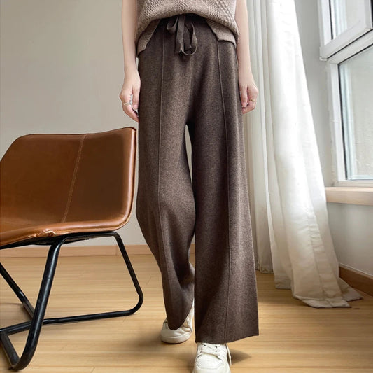 Marivora | Women’s High-Waist Wide-Leg Cashmere Pants