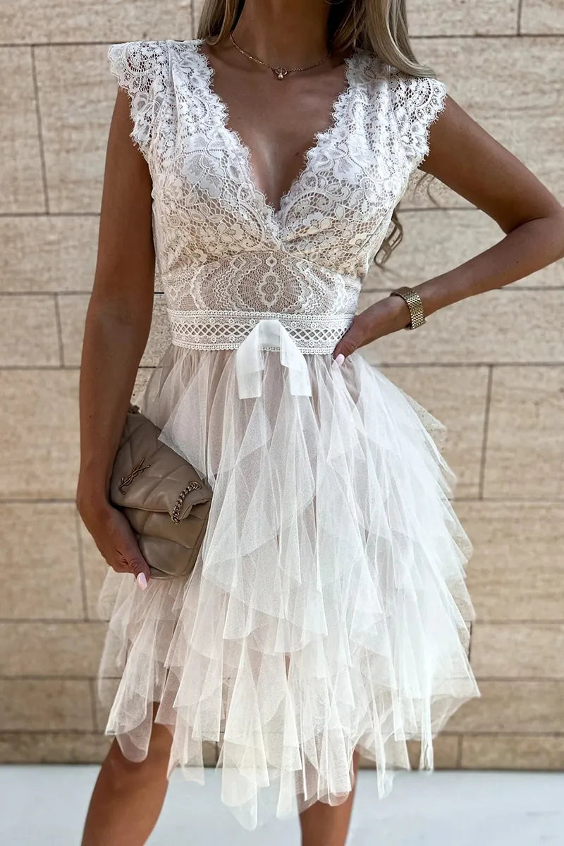 Stephanie | Ruffle Cocktail Mini Dress