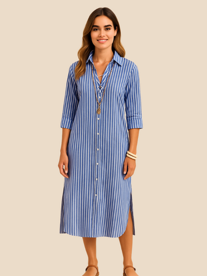 Tarah | Women’s Elegant Striped Shirt Dress