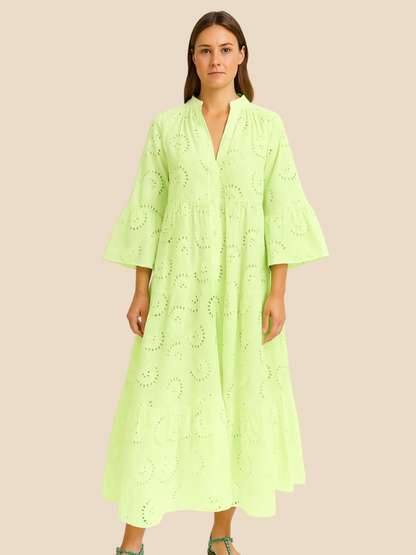 Leona | Bohemian Embroidered Cotton Dress