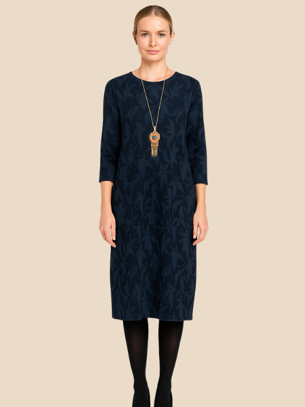 Danielle | Women’s Winter Print Dress with Pockets