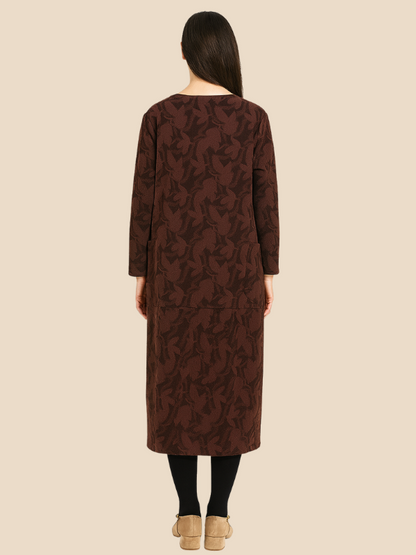 Danielle | Women’s Winter Print Dress with Pockets