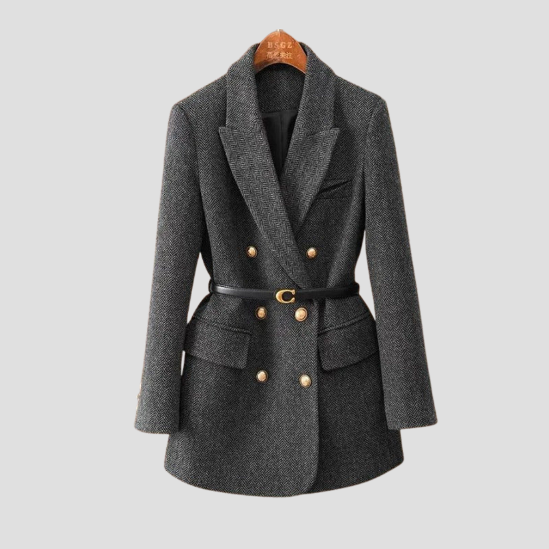 Marivane | Women’s Herringbone Tweed Coat