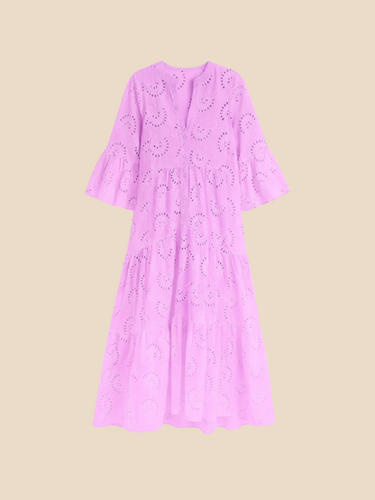 Leona | Bohemian Embroidered Cotton Dress