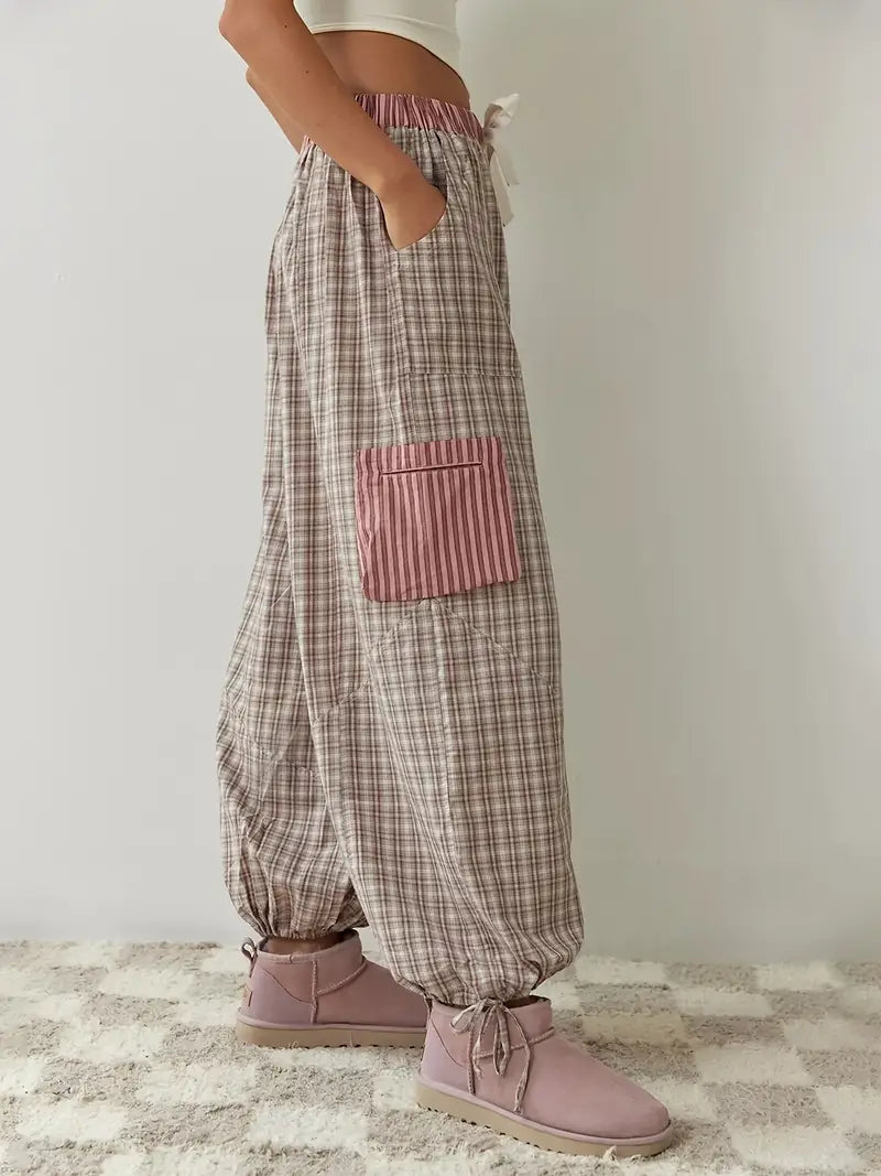 Brennar | Unisex Striped Plaid Patchwork Pajama Set