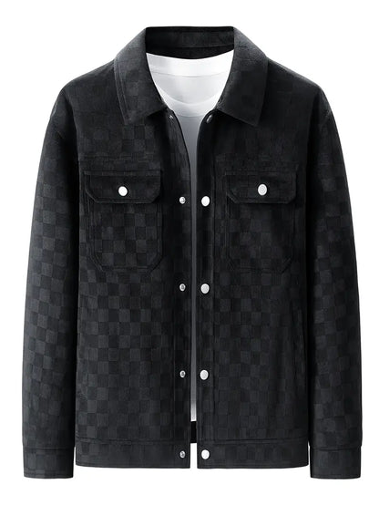 Cairne | Men’s Velour Suede Checkerboard Jacket