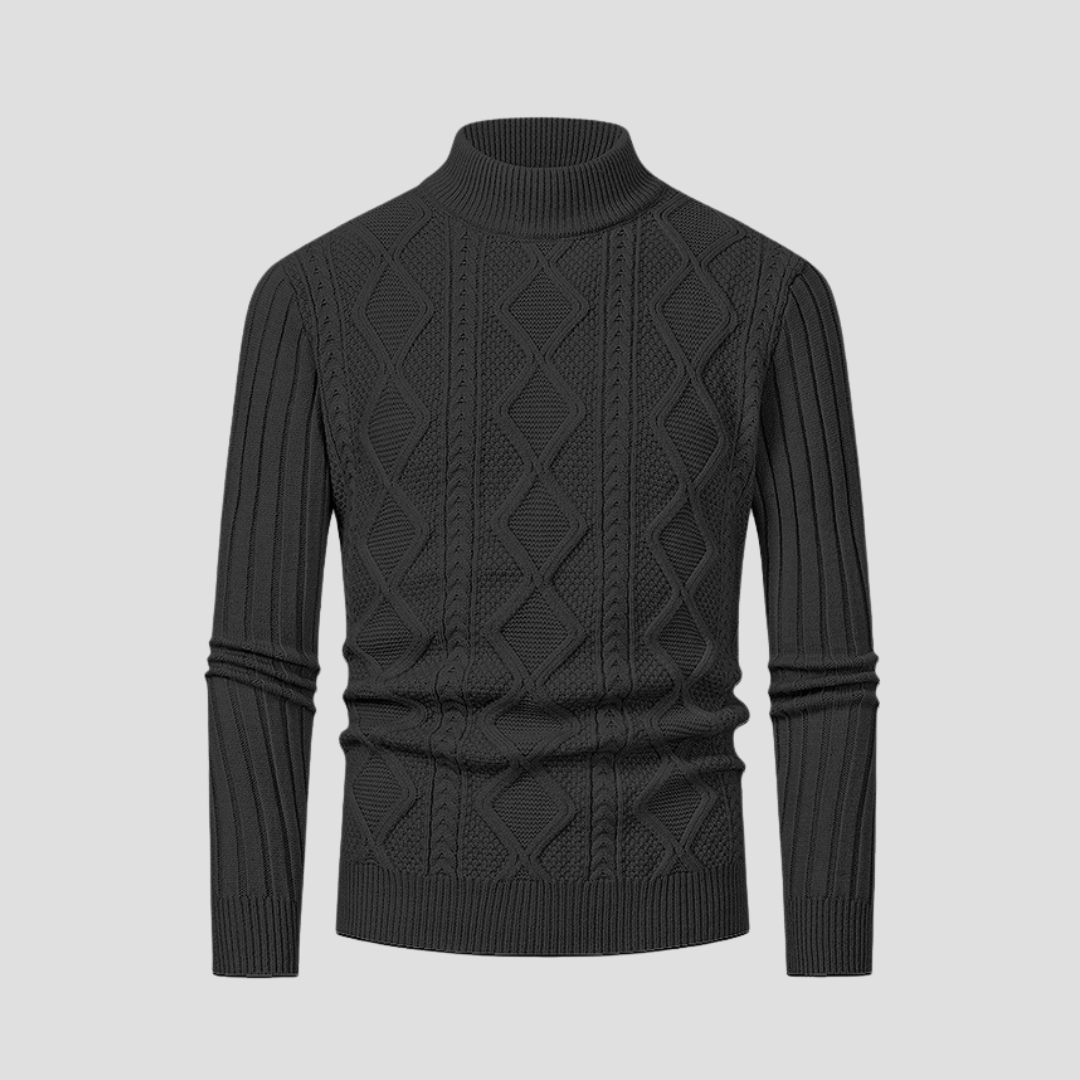 Wraxley | Men’s Slim-Fit Cable Knit Turtleneck Jumper