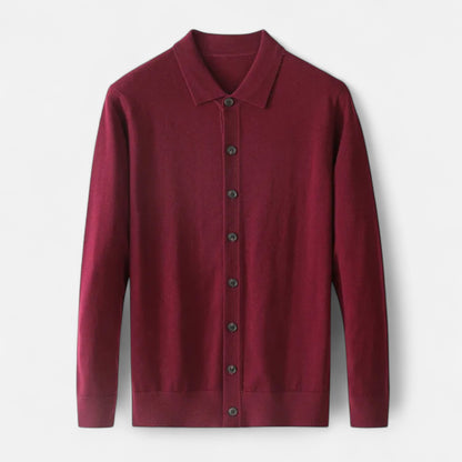 Rheomar | Men’s Fine Worsted Wool Button-Up Sweater