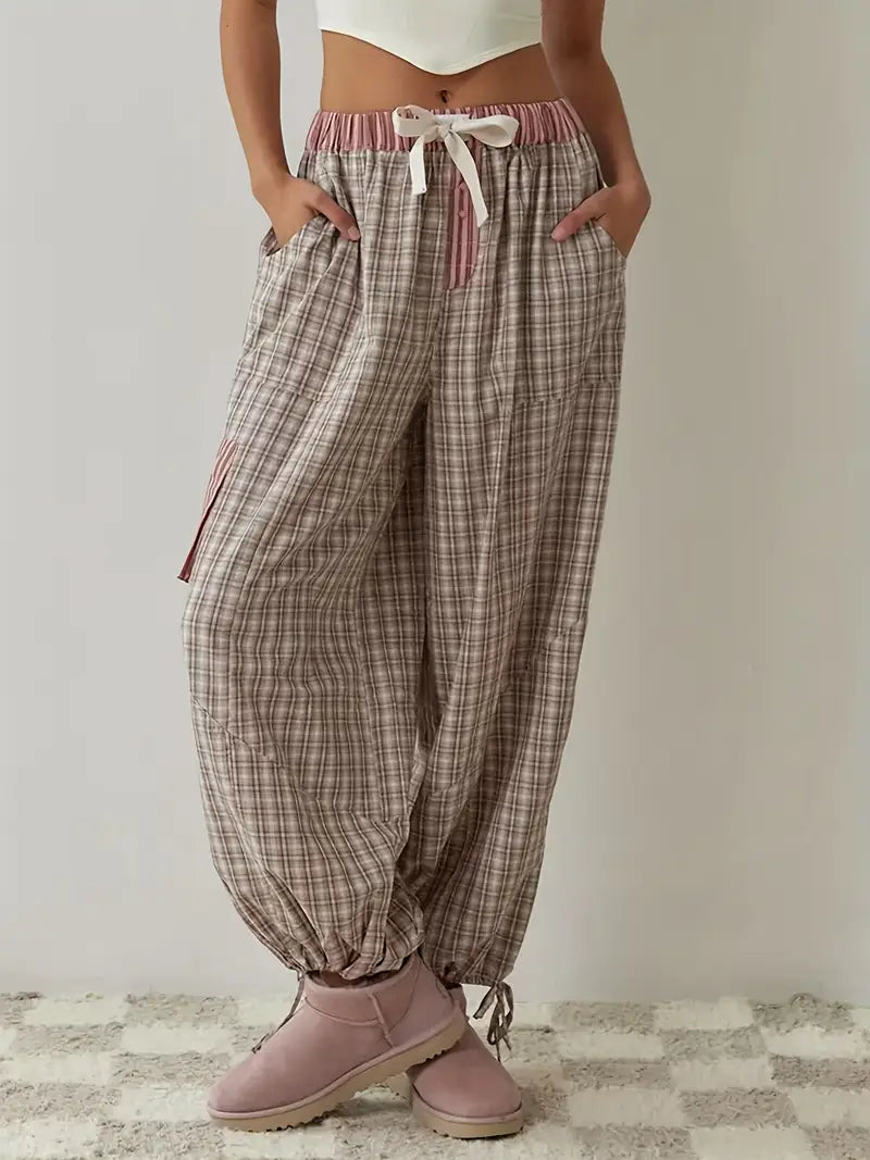 Brennar | Unisex Striped Plaid Patchwork Pajama Set