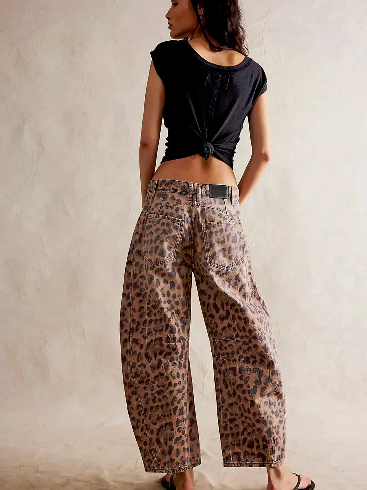 Lucille | Women’s Leopard Print Barrel Jeans