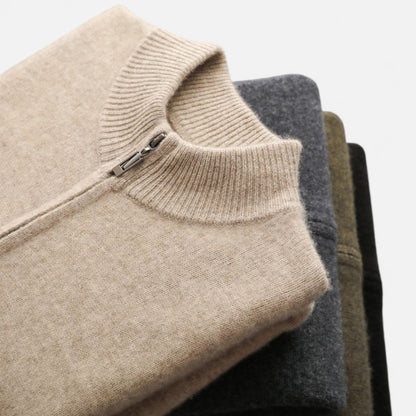 Ravender | Men’s Zipped Merino-Knit Sweater