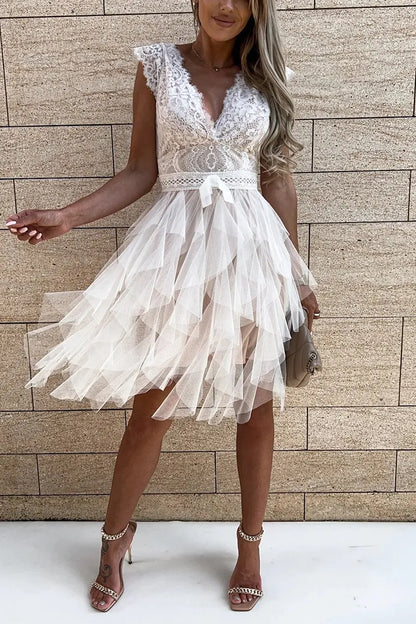 Stephanie | Ruffle Cocktail Mini Dress