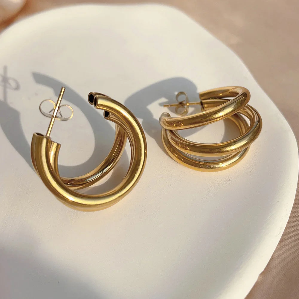 Pryelle | Women’s Triple-Band Hoop Earrings