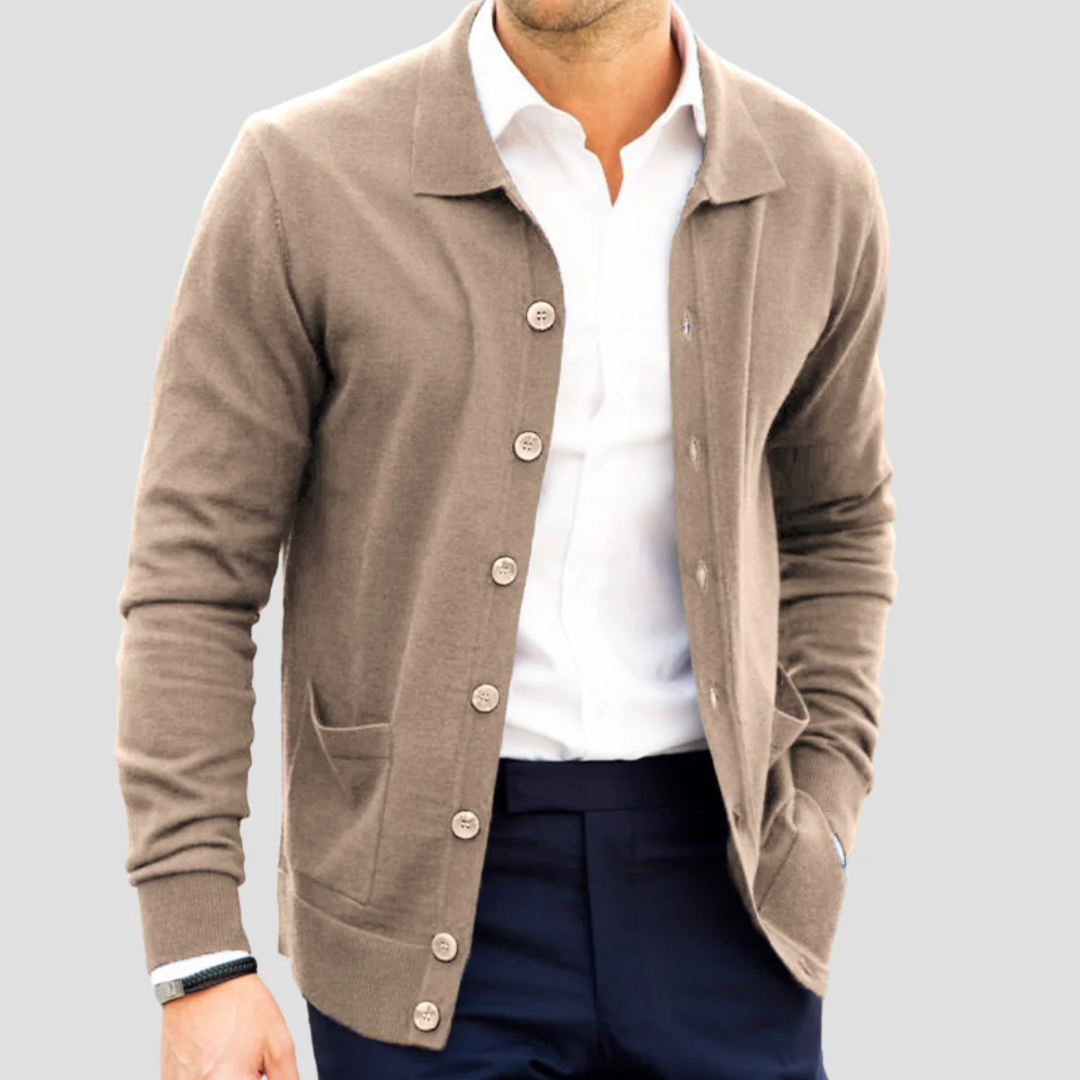 Renholm | Men’s Polo Knit Cardigan