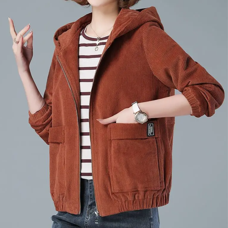 Pavella | Women’s Corduroy Hooded Jacket