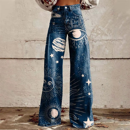 Marivara | Women’s Patterned Flared Jeans