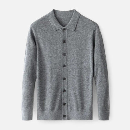 Rheomar | Men’s Fine Worsted Wool Button-Up Sweater
