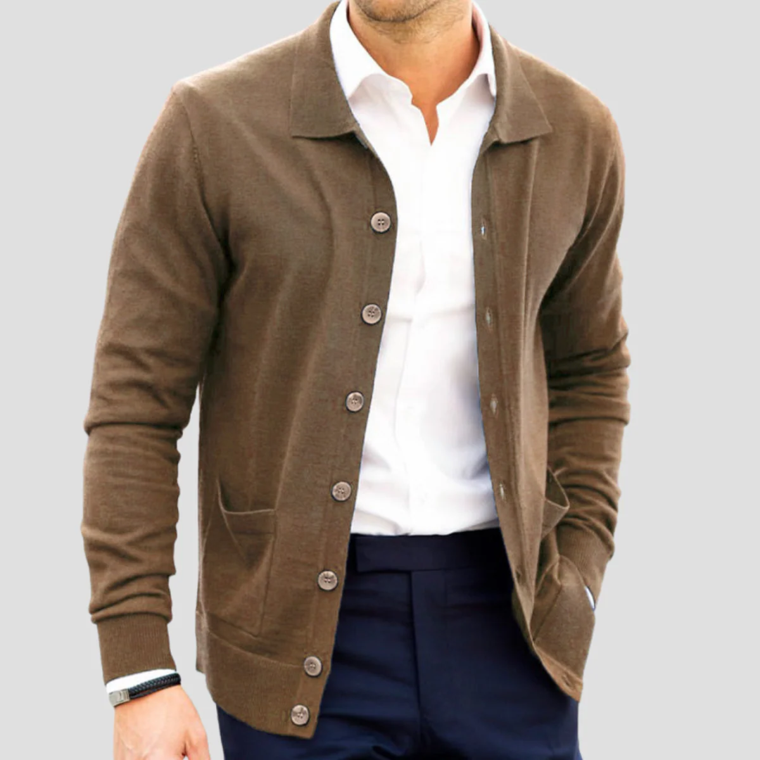 Renholm | Men’s Polo Knit Cardigan